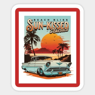 Beach Bliss - Sun-Kissed Classic Cars Sticker